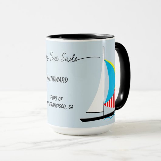 Trim uw zeilen op maat zeilboot mok (Voorkant rechts)