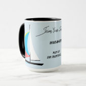 Trim uw zeilen op maat zeilboot mok (Voorkant links)