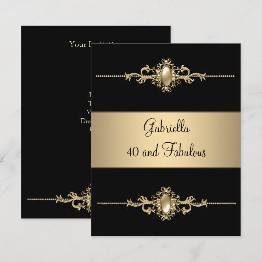 Trim voor 40 en Fabulous Black Coffee op zaterdag Kaart (Voorkant / Achterkant)