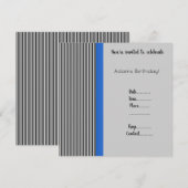 TRIMMED BLUE BIRTHDAY INVITATIE Eenvoudig Kaart (Voorkant / Achterkant)