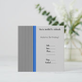 TRIMMED BLUE BIRTHDAY INVITATIE Eenvoudig Kaart (Staand voorkant)