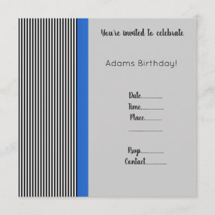 TRIMMED BLUE BIRTHDAY INVITATIE Eenvoudig Kaart