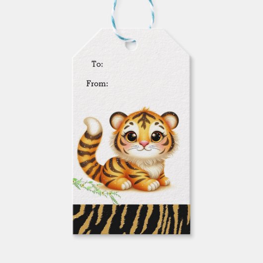 Trina de meelevende tijger cadeautags cadeaulabel (Voorkant)