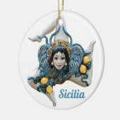 Trinacria of Sicily -Sicilian Favor Keramisch Ornament (Links)