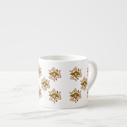 Trinacria pattern Sicilia Sicilian  Espresso Kop (Voorkant rechts)