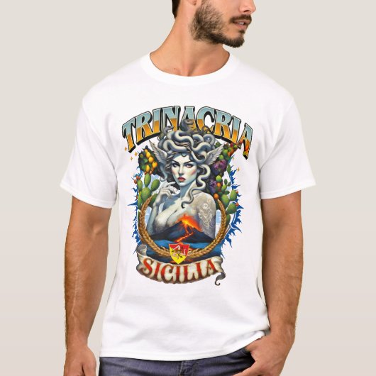 Trinacria Retro Style T-Shirt (Voorkant)