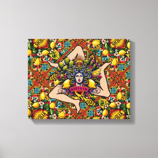 Trinacria Sicilia Canvas Afdruk (Voorkant)