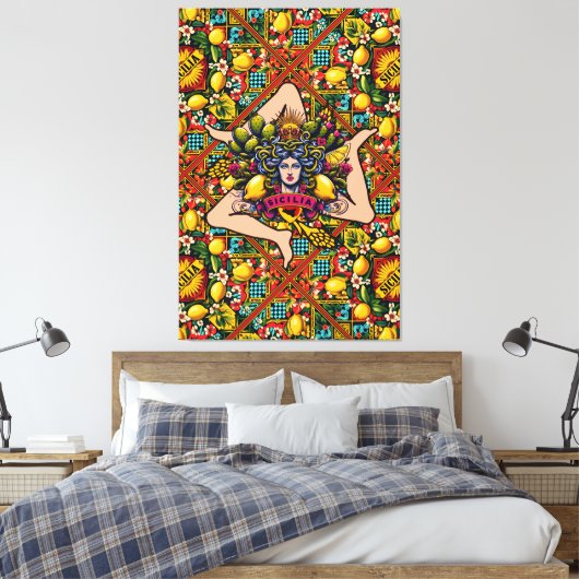 Trinacria Sicilia Canvas Afdruk (Insitu (Slaapkamer))