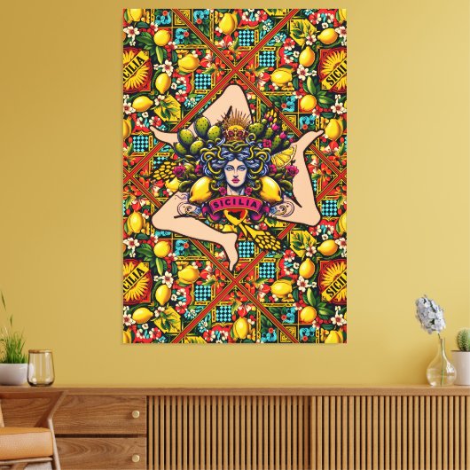 Trinacria Sicilia Canvas Afdruk (Insitu (Woonkamer))