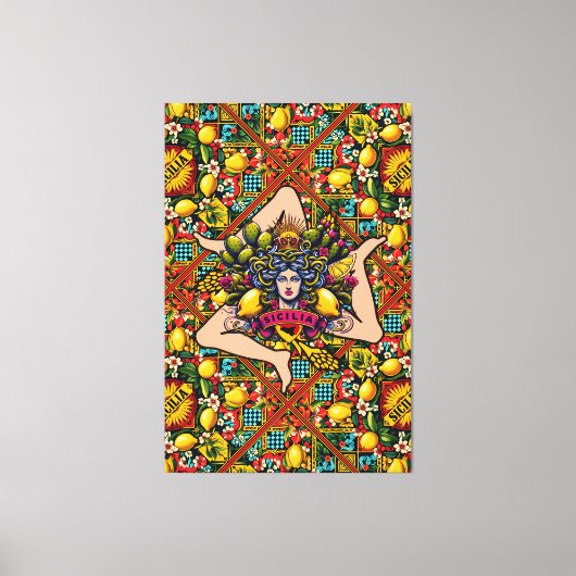 Trinacria Sicilia Canvas Afdruk (Voorkant)