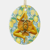 Trinacria Sicilia Sicilia Italië Pride Citroenblau Keramisch Ornament (Rechts)