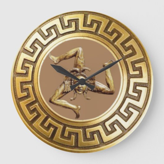 Trinacria Sicilian Clock Grote Klok (Voorkant)