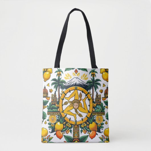 Trinacria Sicilian Design Tote Bag (Voorkant)
