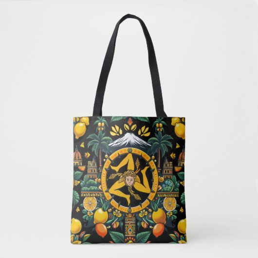 Trinacria Sicilian Design Tote Bag (Voorkant)