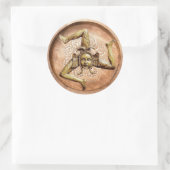 Trinacria-symbool van Sicilië (Faux Wood) Ronde Sticker (Tas)