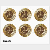Trinacria van Sicilië (Brons) Ronde Sticker (Vel)