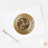 Trinacria van Sicilië (Bronze) Ronde Sticker (Envelop)