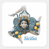 Trinacria van Sicilië - Siciliaanse Favor Vierkante Sticker (Voorkant)