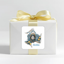 Trinacria van Sicilië - Siciliaanse Favor Vierkante Sticker