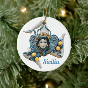 Trinacria van Sicilië - Siciliaanse Favoriet Keramisch Ornament