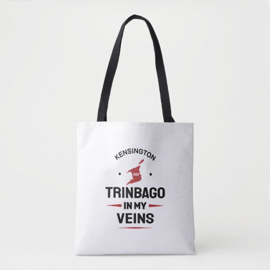 Trinbago in My Aderen | Trini Trots WIT Tote Bag (Voorkant)
