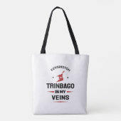 Trinbago in My Aderen | Trini Trots WIT Tote Bag (Achterkant)
