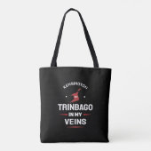 Trinbago in My Aderen | Trini Trots ZWART Tote Bag (Achterkant)