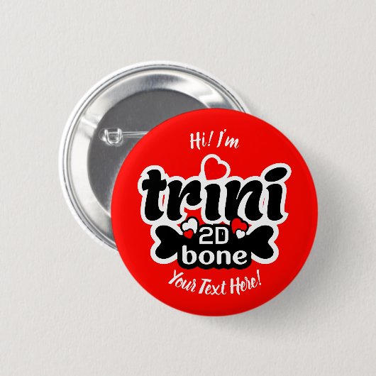 Trini 2D Bone Ronde Button 5,7 Cm (Voorkant /achterkant)