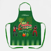 Trini Christmas Parranderos with Name on GREEN Schort (Voorkant)