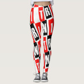 Trini Fabulous Text in Red White Black Leggings (Voorkant)