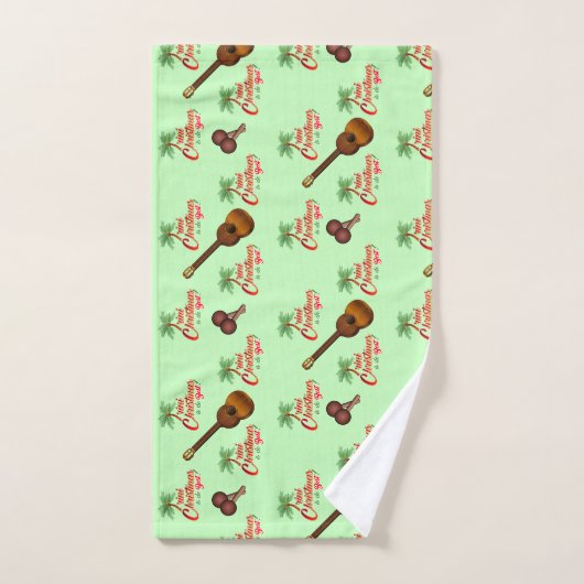 Trini-kerst met Cuatro en Shac Shac op Groen Bad Handdoek (Handdoek)