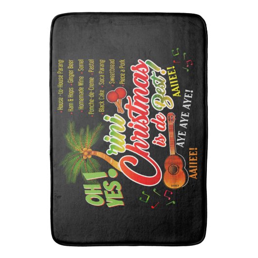 Trini Kerstmis is de beste op BLACK Badmat (Voorkant Verticaal)