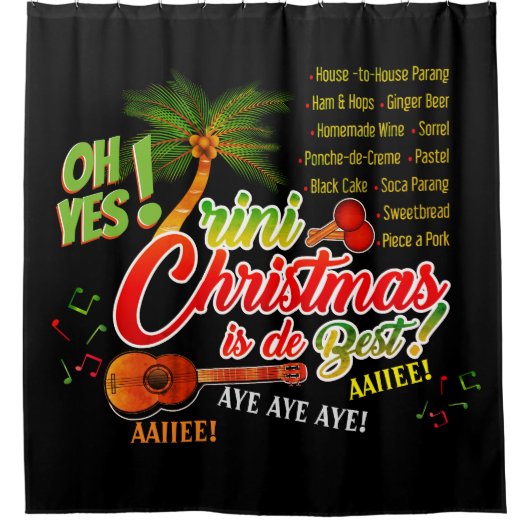 Trini Kerstmis is de beste op BLACK Douchegordijn (Voorkant)