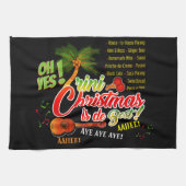 Trini Kerstmis is de beste op BLACK Theedoek (Horizontaal)