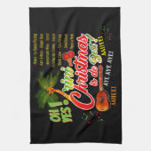 Trini Kerstmis is de beste op BLACK Theedoek (Verticaal)