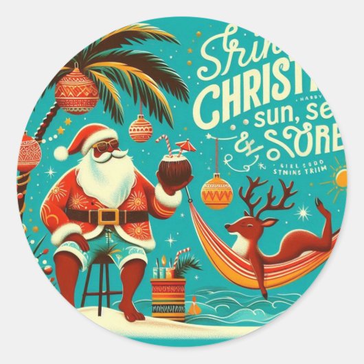 Trini Kerststickers Ronde Sticker (Voorkant)