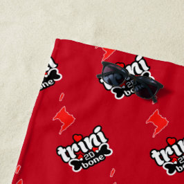 Trini to de Bone met eilanden die onder vuur ligge Strandlaken