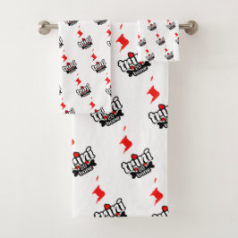 Trini to de Bone with Islands Map angled on WHITE Bad Handdoek