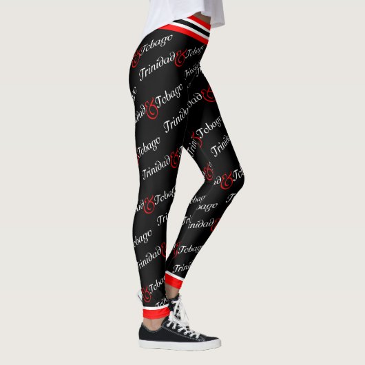 Trini / Trinidad & Tobago Patriottisch - Zwart Leggings (Rechts)