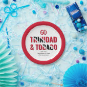 TRINIDAD 60e Jubileum Onafhankelijkheid Papieren Bordje (Feest)