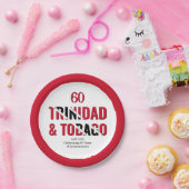 TRINIDAD 60e Jubileum Onafhankelijkheid Papieren Bordje (Feest)