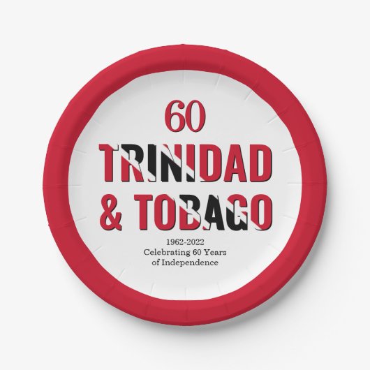 TRINIDAD 60e Jubileum Onafhankelijkheid Papieren Bordje (Voorkant)