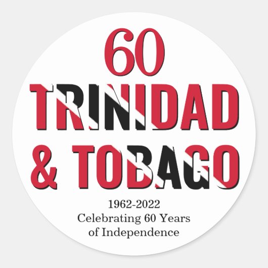 TRINIDAD 60e Jubileum Onafhankelijkheid Ronde Sticker (Voorkant)