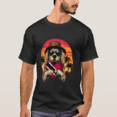 Trinidad And Tobago Dog Sunset Heart Trinidadian R T-shirt (Voorkant)
