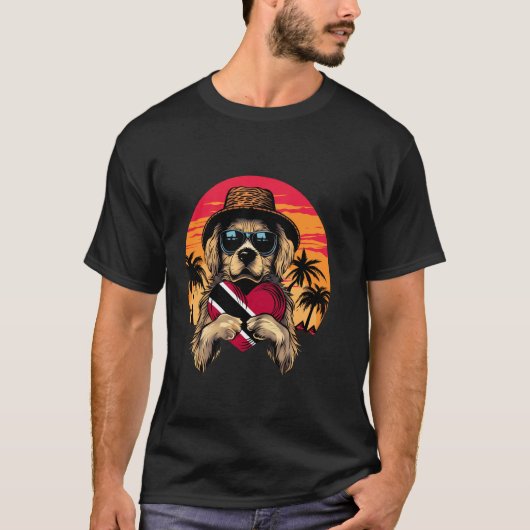 Trinidad And Tobago Dog Sunset Heart Trinidadian R T-shirt (Voorkant)