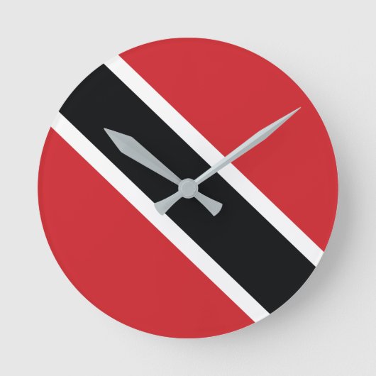 Trinidad and Tobago National Flag Clock Ronde Klok (Voorkant)