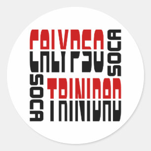 Trinidad Calypso Soca Cube Ronde Sticker