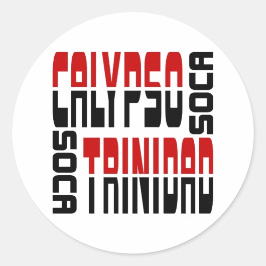 Trinidad Calypso Soca Cube Ronde Sticker (Voorkant)