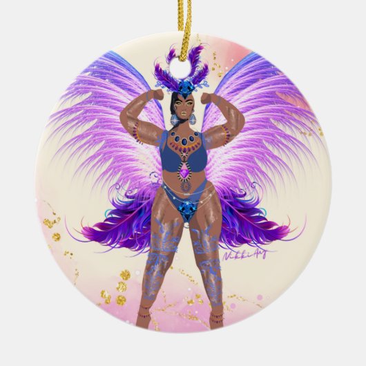 Trinidad Carnival Queen - Tropisch Poster Ornament (Voorkant)