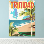 Trinidad cartoons reisposter canvas afdruk (Insitu (Houten vloer))
